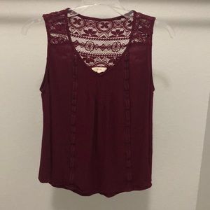 E M Maroon Blouse